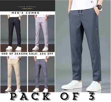 Men'S Spring/Summer Casual Joggers/ Track Pent(Set of 3)