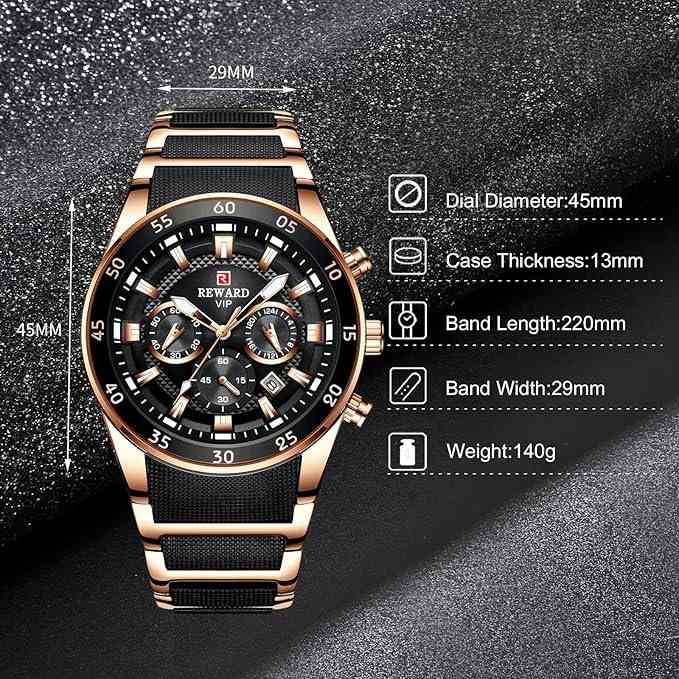 NEWReward Waterproof Sports Military Chronograph™ Pro Quartz WristWatch