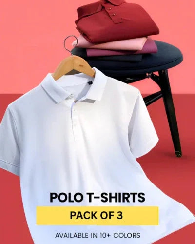 STARLOOM™ Men's Polo T-shirts - Pack of 3 - ElzyNow