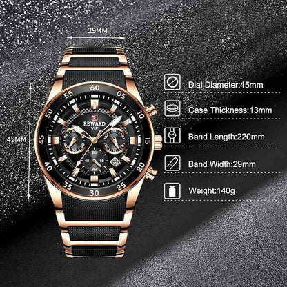 NEWReward Waterproof Sports Military Chronograph™ Pro Quartz WristWatch